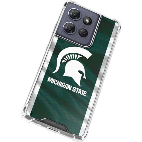 Michigan State University Away Grey Jersey Moto G Play 5G (2025) Clear Case